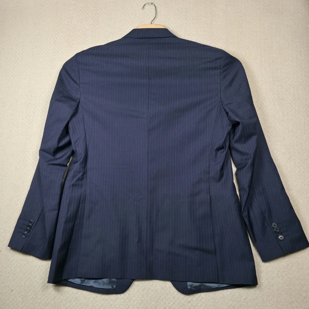 Ermenegildo Zegna Mens Blazer Jacket 42 Blue Stripe Wool Sport Coat Saks 5th Ave